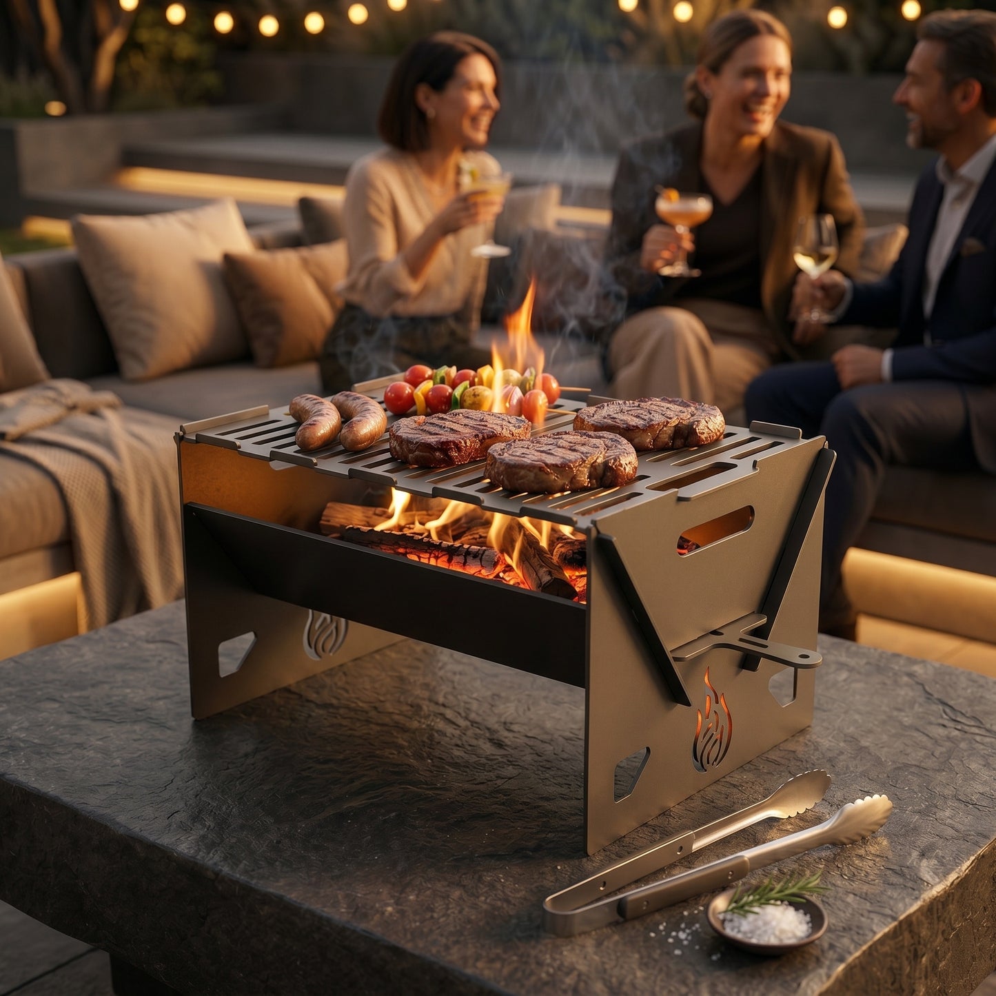 E&C Nomad Kompaktes tragbares Grill- und Lagerfeuer-Set